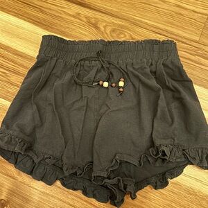 Black Ruffled Women's Shorts